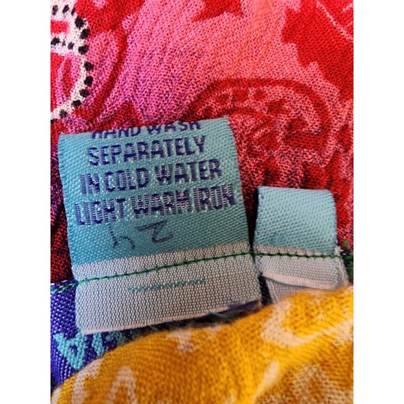 Aqua Blue Hippie Boho Caftan Top Plus Size 1X Embellished Rayon Festival - Picture 8 of 8